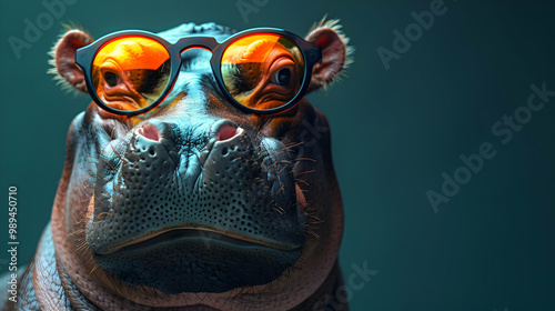 Hippos in Sunglasses - A 3D Illustration