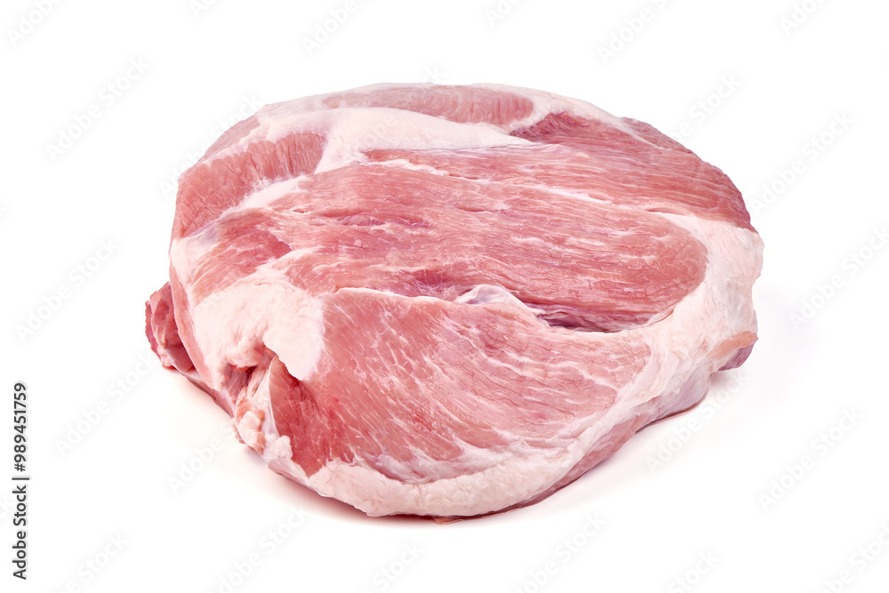 Pork ham meat, isolated on white background Pork ham meat, isolated on white background