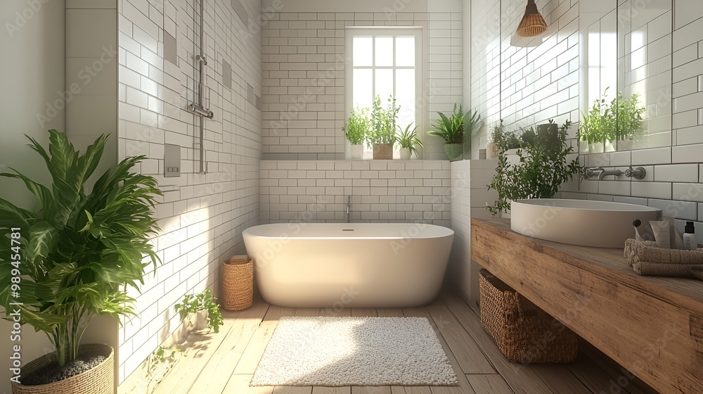 Rustic charm in a bathroom with a clawfoot tub and stone wall