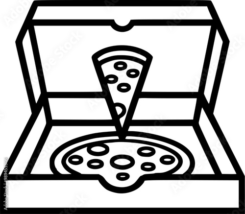 Cardboard pizza box line icon. linear style sign for mobile concept sign, symbol, vector, art