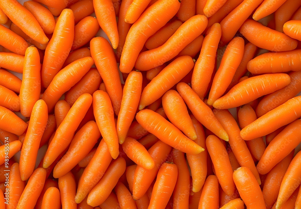 Fresh Baby Carrots Aerial View, Organic Produce Fresh Baby Carrots Aerial View, Organic Produce
