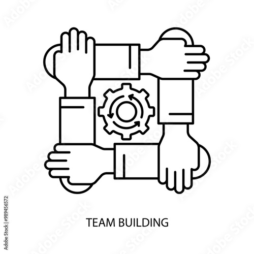 team building concept line icon. Simple element illustration. team building concept outline symbol design.