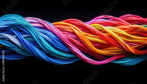 Intertwined Threads of Innovation: A Symphony of Color in the Digital Realm AI Generated
