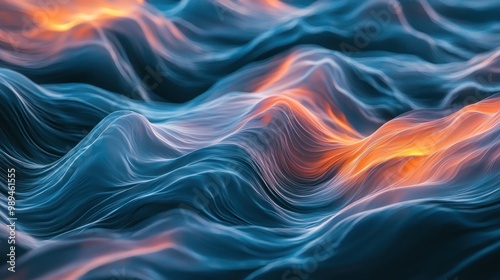 Conceptual image illustrating an amorphous concept, abstract waves of energy floating in a void, symbolizing uncertainty and boundless potential