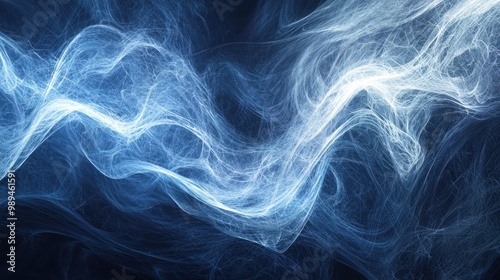 Conceptual image illustrating an amorphous concept, abstract waves of energy floating in a void, symbolizing uncertainty and boundless potential