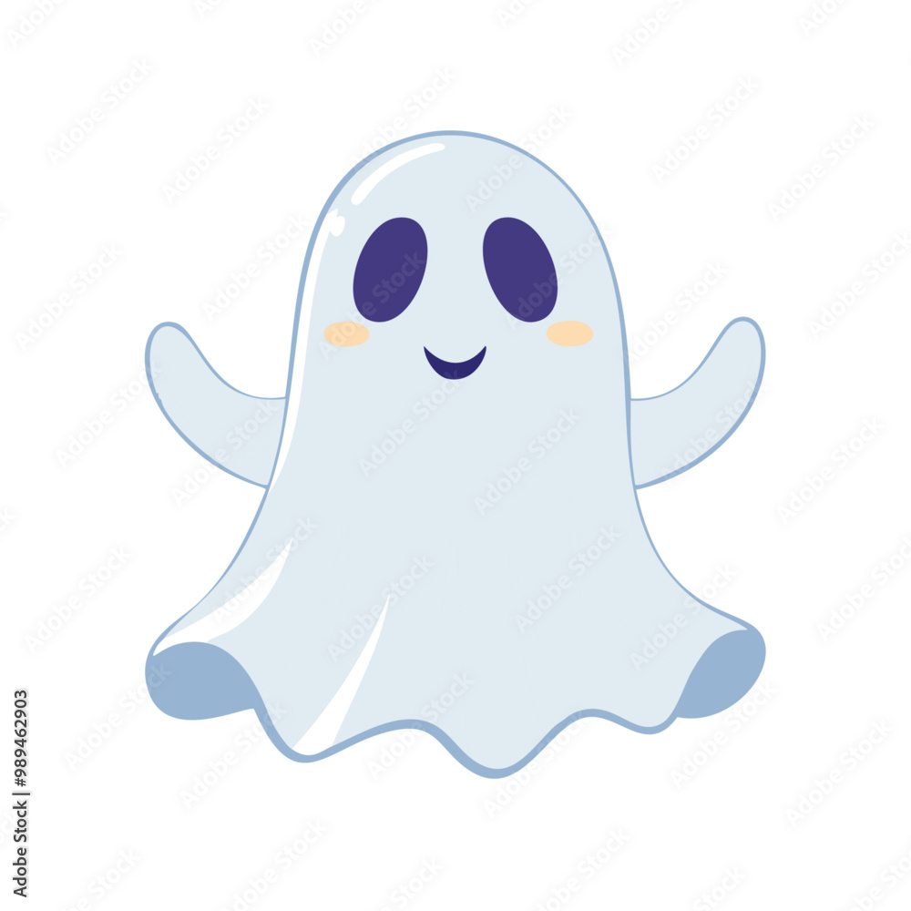 Friendly Cartoon Ghost Vector Illustration Friendly Cartoon Ghost Vector Illustration