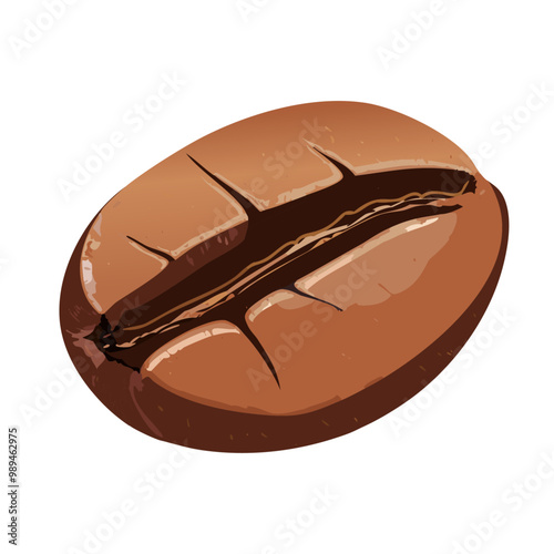 Glossy Coffee Bean Vector Illustration