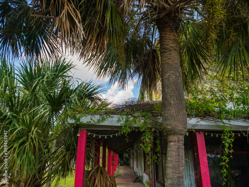 Abandoned Oyster Bar in Apalachicola Florida on the waterfront photo