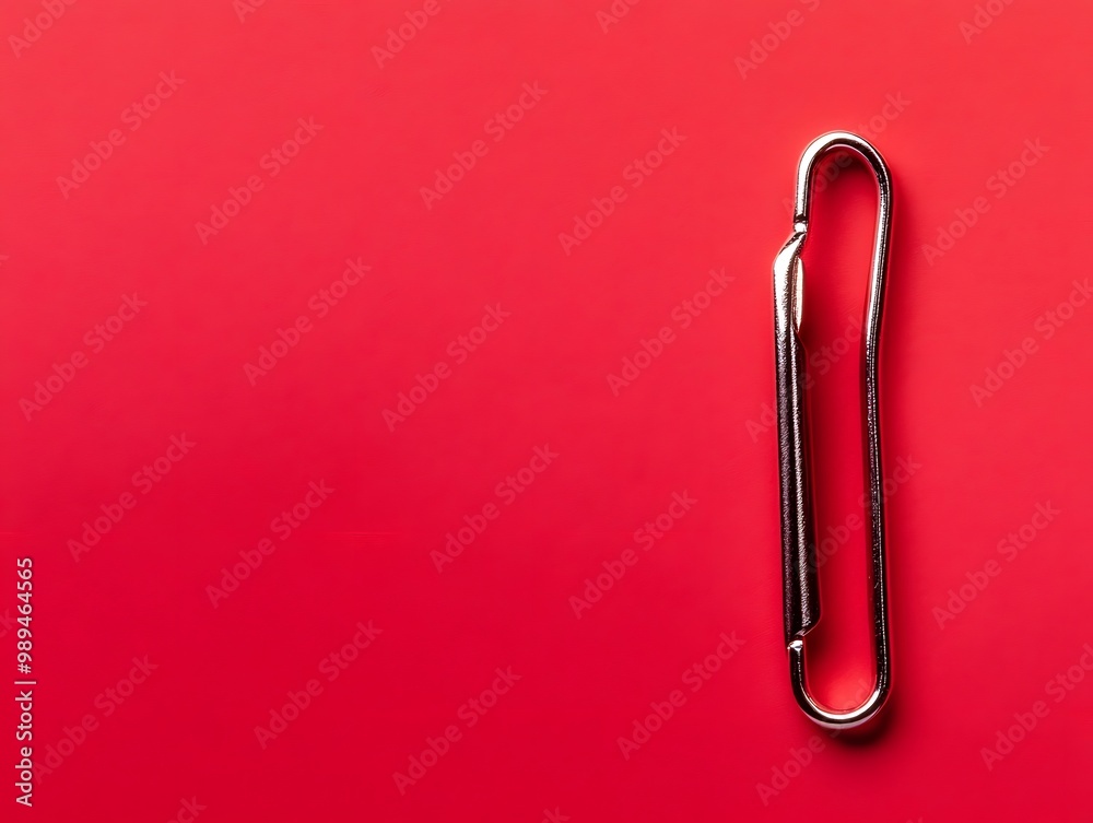 Safety Pin on Red Background for Web Banner Safety Pin on Red Background for Web Banner