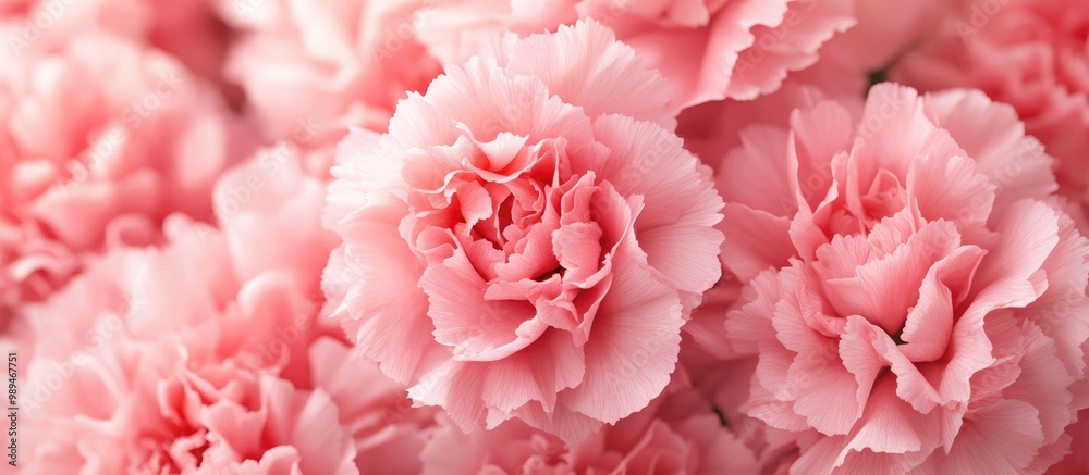 Bunch of vibrant pink carnation blossoms Bunch of vibrant pink carnation blossoms
