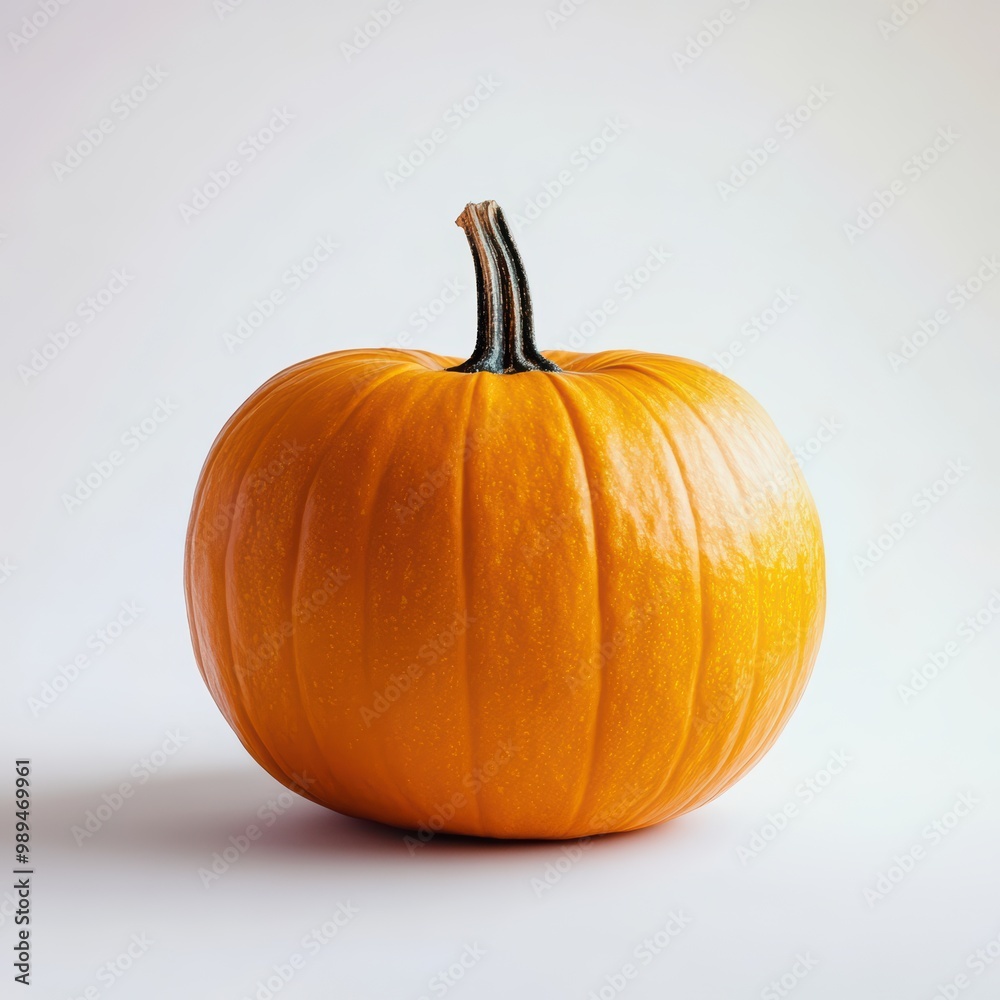 Orange pumpkin on a white background, a simple studio photograph, product photography, soft lighting Orange pumpkin on a white background, a simple studio photograph, product photography, soft lighting