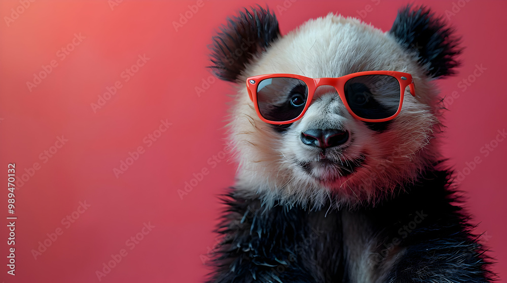 Cool Panda in Red Sunglasses Illustration Cool Panda in Red Sunglasses Illustration
