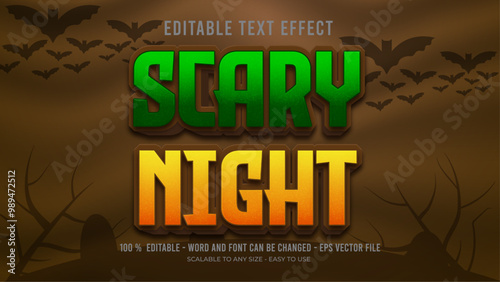 scary night editable text effect
