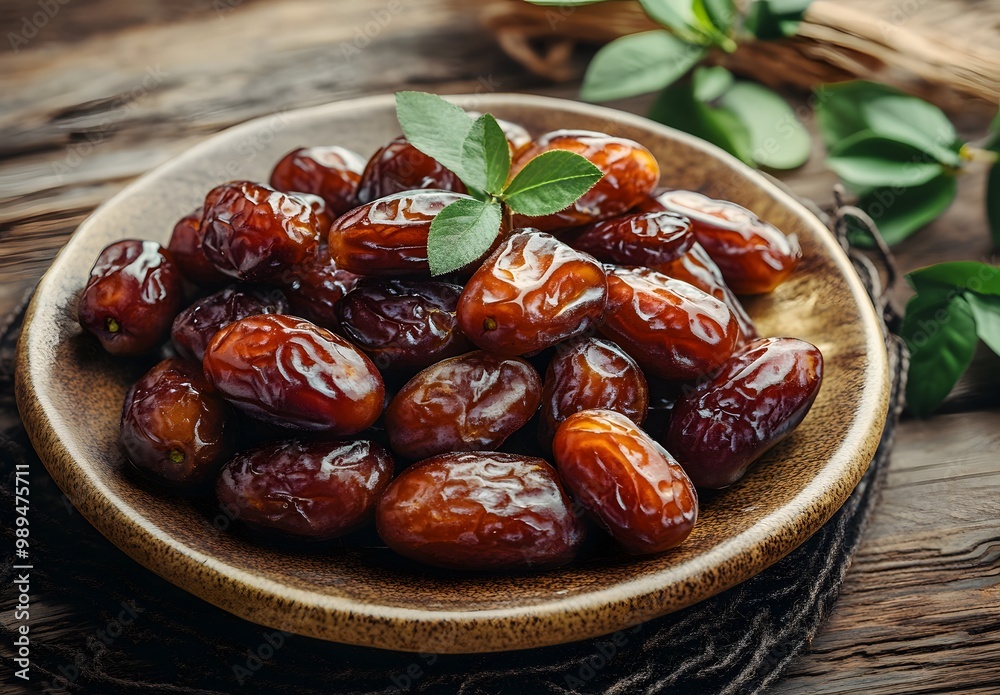 Dates on Wooden Plate, Close-Up Food Photography Dates on Wooden Plate, Close-Up Food Photography