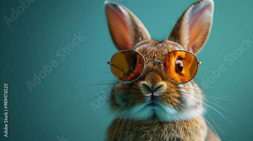 Cute Rabbit Wearing Sunglasses Illustration