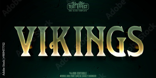 Viking editable text effect, customizable warrior and norse 3d font style