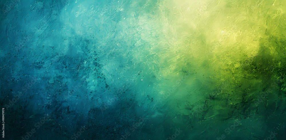 Obraz premium Abstract Blue Green Gradient Background with Grainy Texture