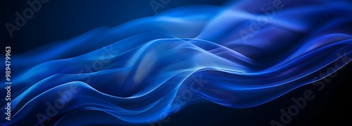 Wallpaper Mural Abstract Blue Wavy Background with Blurred Lines Torontodigital.ca