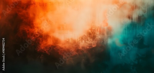 Abstract Blurred Gradient Background With Orange, Teal, And Brown Colors