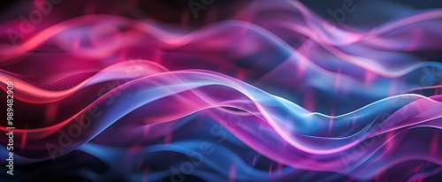 Abstract Pink Blue Wavy Lines Background