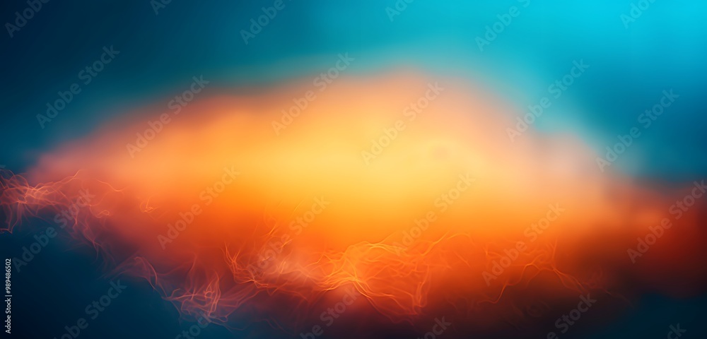 Obraz premium Abstract Blue Orange Gradient Background with Smooth Transition