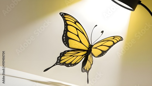 bees abd butterfly iin lightining background photo