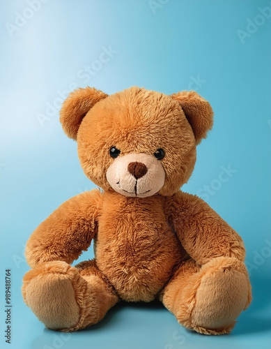 Teddy bear isolated on minimalist background. Children's Toys