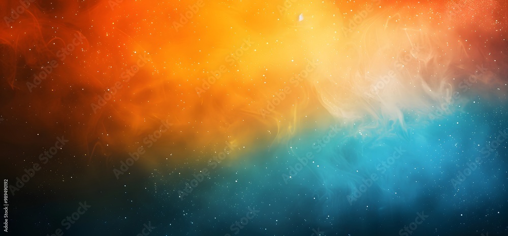 Naklejka premium Abstract Orange Blue Gradient Background with Stars