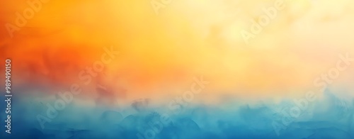 Abstract Gradient Background With Blurred Blue, Orange And Yellow Colors