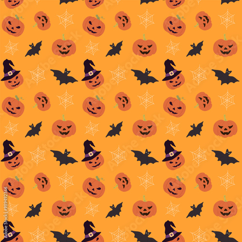 Halloween vector seamless pattern