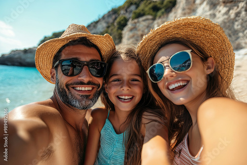 Selfie with family during a vacation photo