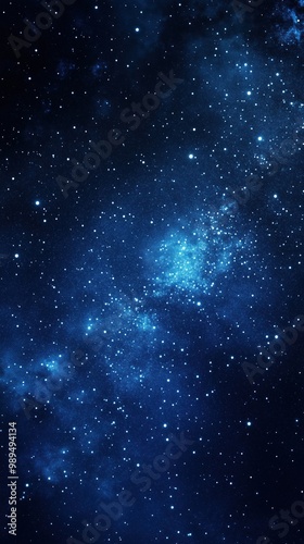 Starry Night Sky with Bright Clusters of Stars in Deep Space - Mobile Phone Wallpaper AR 9:16