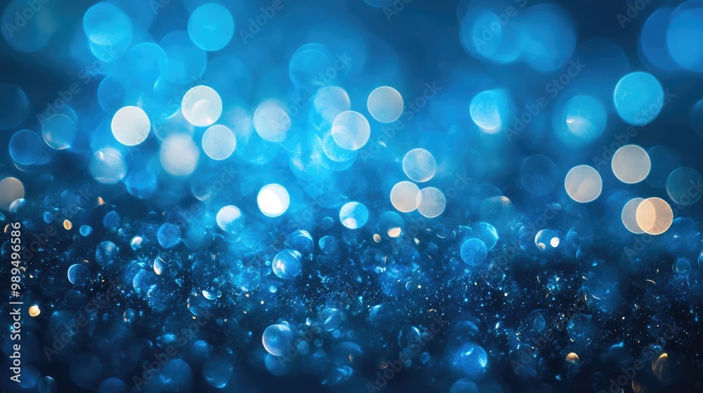 Horizontal blue backdrop featuring bokeh effects Horizontal blue backdrop featuring bokeh effects