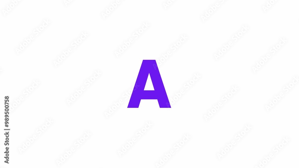 A Letter Text Animation. Alpha matte with transparent background 4K resolution. A Letter Text Animation. Alpha matte with transparent background 4K resolution.