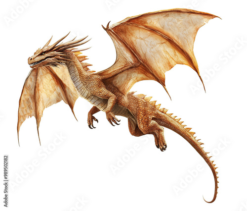 Flying dragon isolated on transparent background