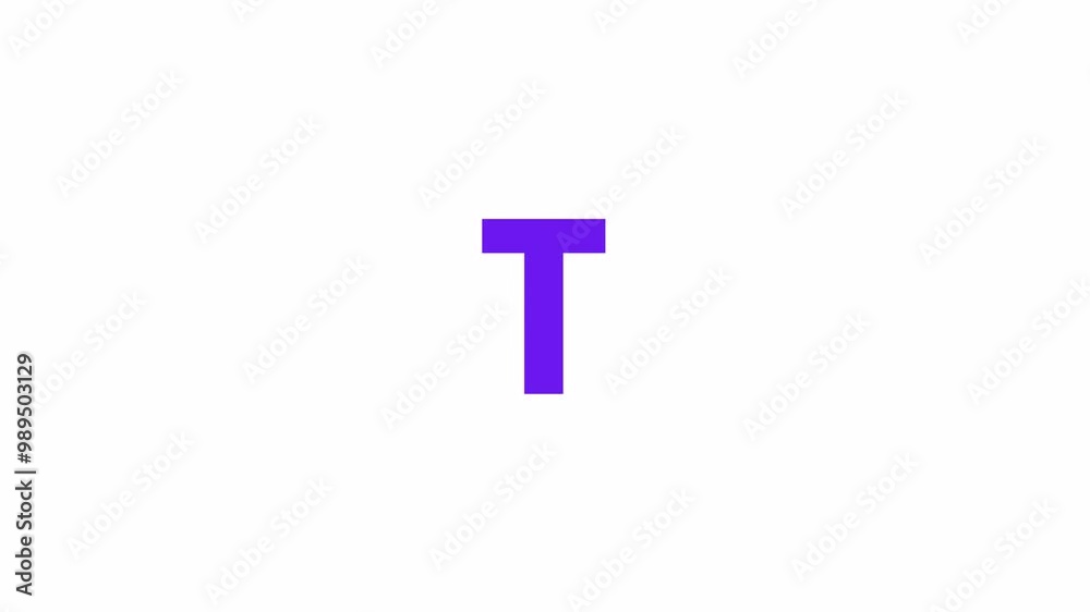 T Letter Text Animation. Alpha matte with transparent background 4K resolution. T Letter Text Animation. Alpha matte with transparent background 4K resolution.