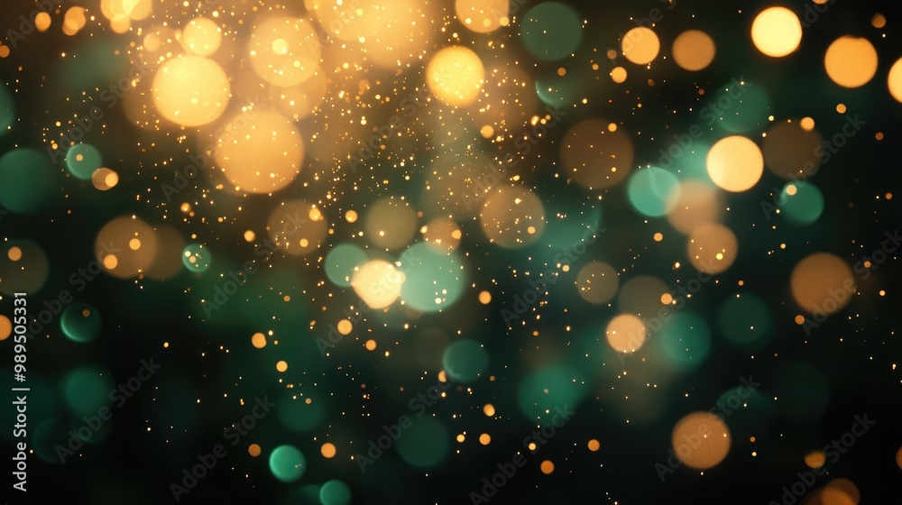 Elegant golden and emerald fireworks with bokeh effects for festive celebrations in outdoor settings Artistic visual design for joyful occasions Elegant golden and emerald fireworks with bokeh effects for festive celebrations in outdoor settings Artistic visual design for joyful occasions