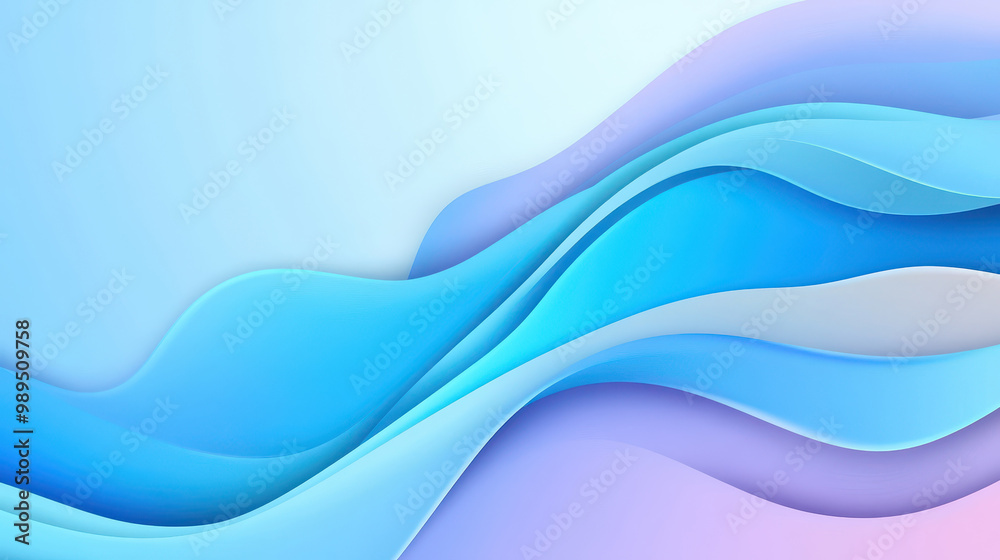Abstract blue background with wavy decorative shapes creating a serene and fluid design Abstract blue background with wavy decorative shapes creating a serene and fluid design