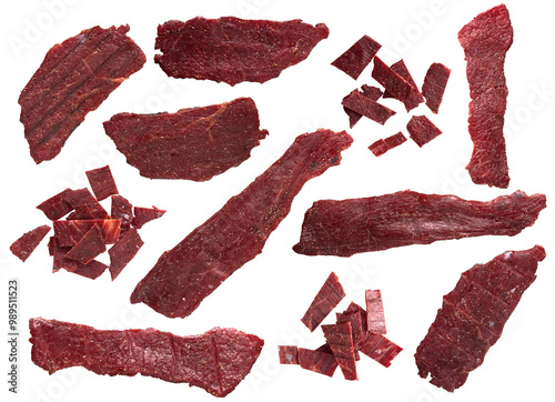 dried beef jerky collection - ready to use premium PNG cutout isolated image