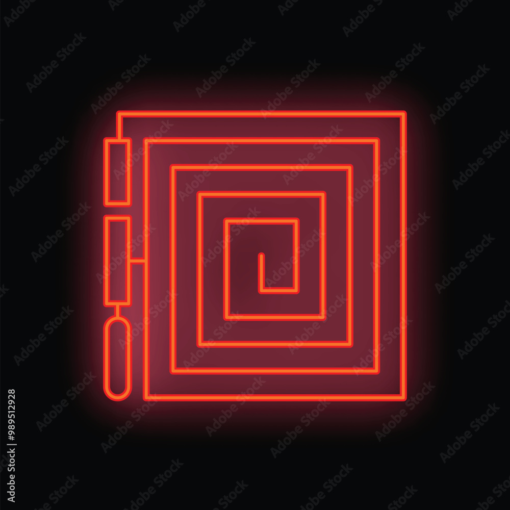 Neon red cpu chip processing data on a motherboard Neon red cpu chip processing data on a motherboard