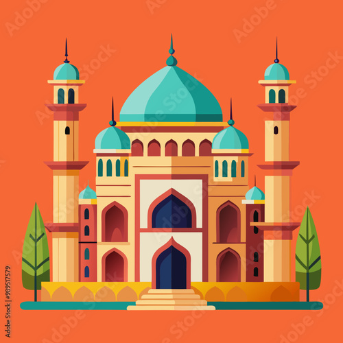 taj mahal vector illustration