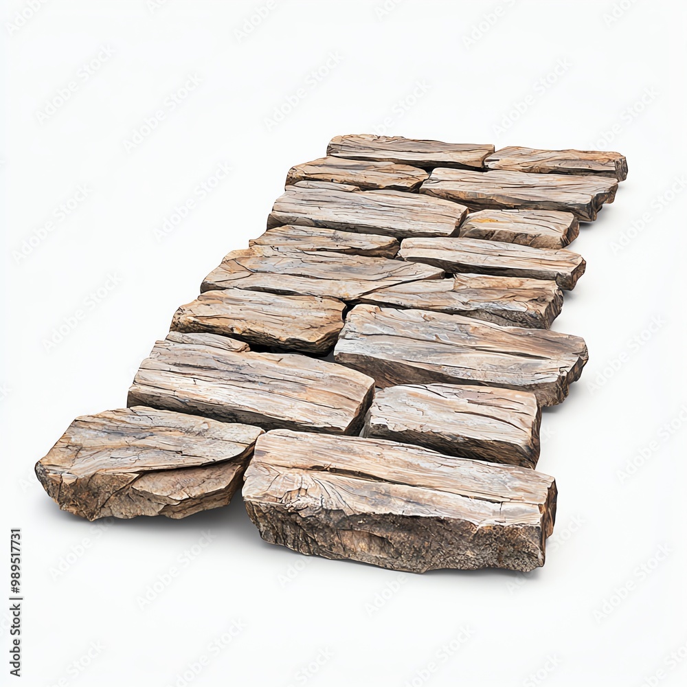 Walkways for garden path stepping by natural stone arranged on white background. Walkways for garden path stepping by natural stone arranged on white background.