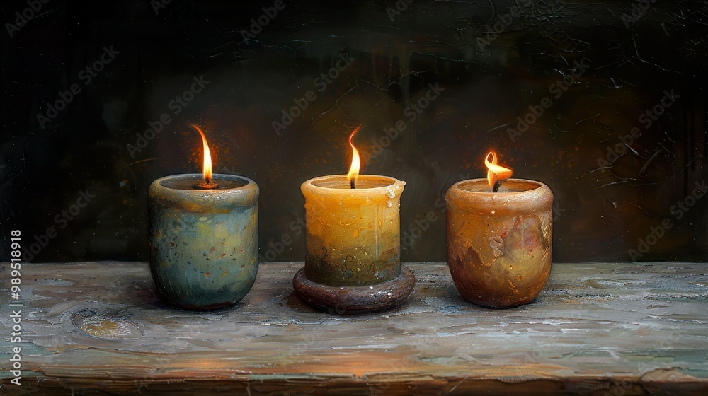Three Burning Candles: A Still Life of Light and Hope Three Burning Candles: A Still Life of Light and Hope
