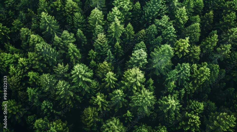 Fototapeta premium Forest landscape pattern background top view generated by ai