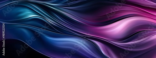 The banner is abstract silver gray blue glowing liquid wave, and it has a black noisy background design as the backdrop