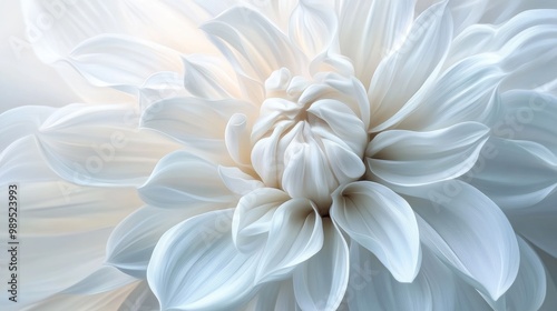 Beautiful White Floral Romance. Elegant Abstract Flower Design for Wedding Card