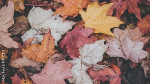 A bunch of leaves laying on the ground