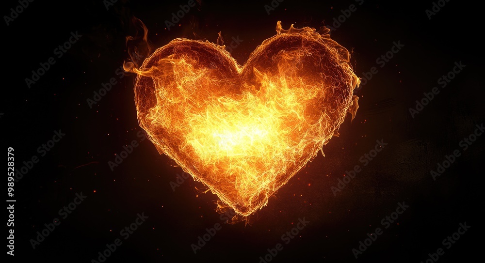 Inferno of Passion: Fiery Heart Burning with Love and Energy Inferno of Passion: Fiery Heart Burning with Love and Energy