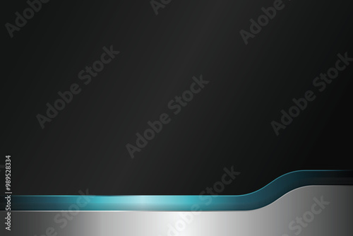Abstract black, silver, and teal background.