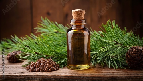 Cedarwood Oil with Cedar Background